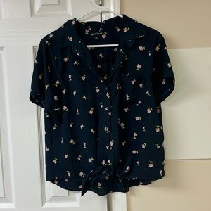 J.Crew Mercantile Navy Floral Blouse
